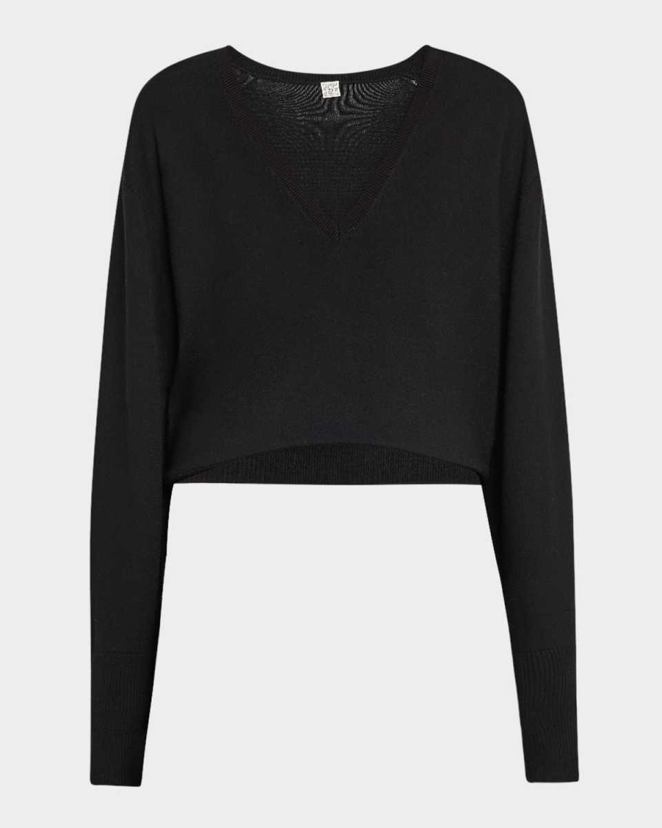 Deep V-Neck Knit Sweater